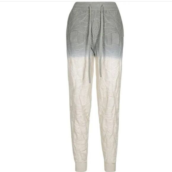 NWT Twenty Montreal Womens Crossover Knit Gradient Joggers Gray / Cream Sz Small - Picture 2 of 12
